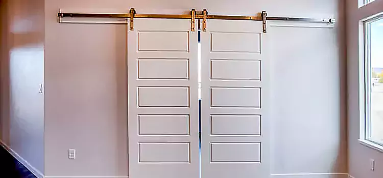 Glass Barn Door with Installation Hardware Kit Oak Creek